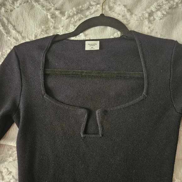 Abercrombie & Fitch Women's Black Sheath Dress Long Sleeve XSP - Picture 5 of 7